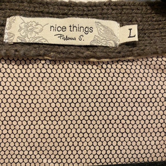 Wool cardigan with silk panel back - size L - Picture 4 of 5